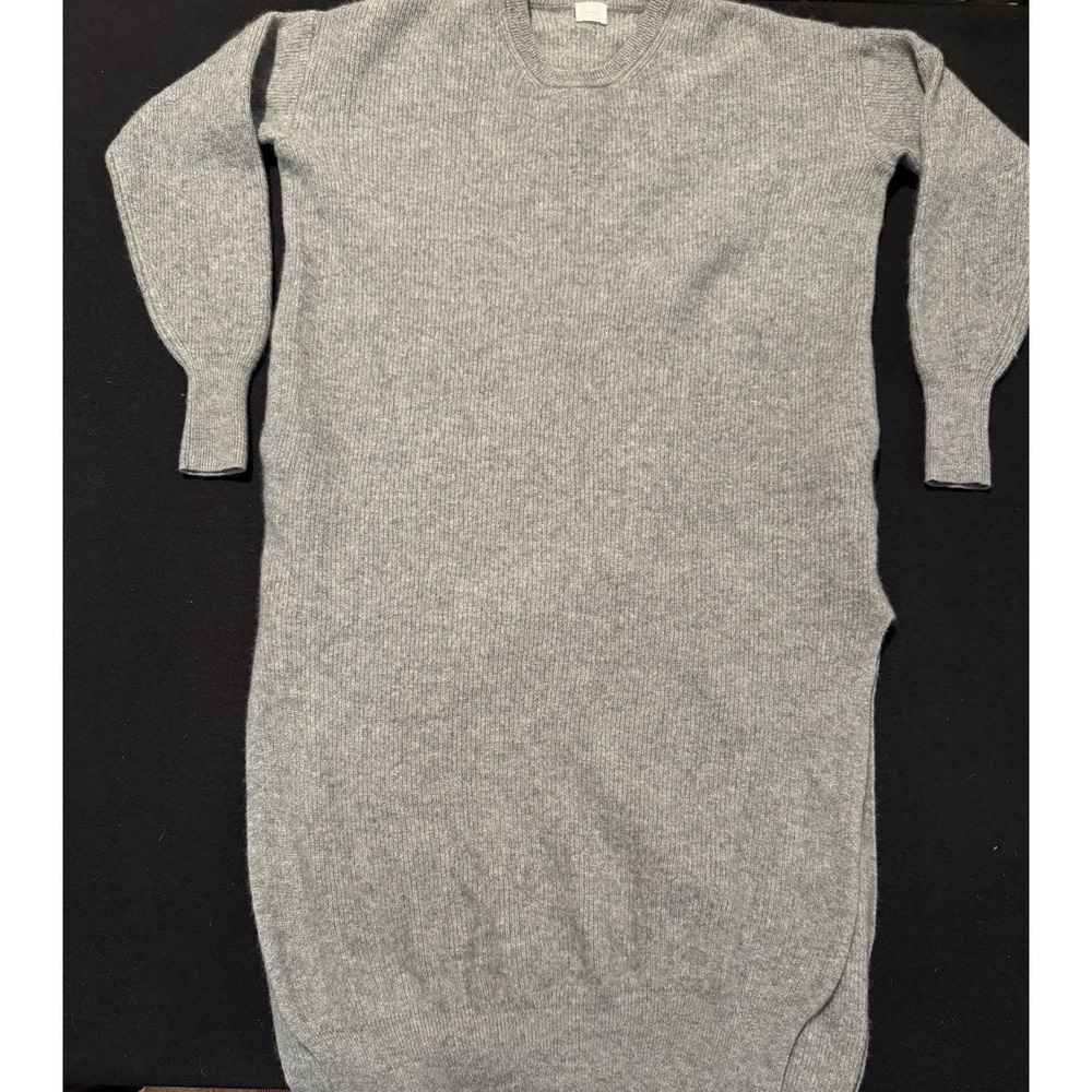 CT Plage Cashmere Wool Sweater Dress Gray Long Sleeve Knit Size Small‎